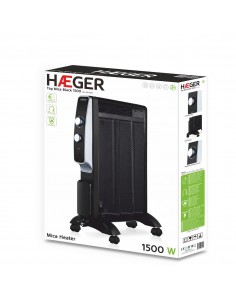 Aquecedor de Mica HAEGER Top Mica Black 1500W 2