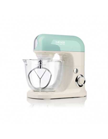 Batedeira com Taça em Vidro HAEGER Glass Cake 700 - 700W, Capacidade 5L, 3 Varas